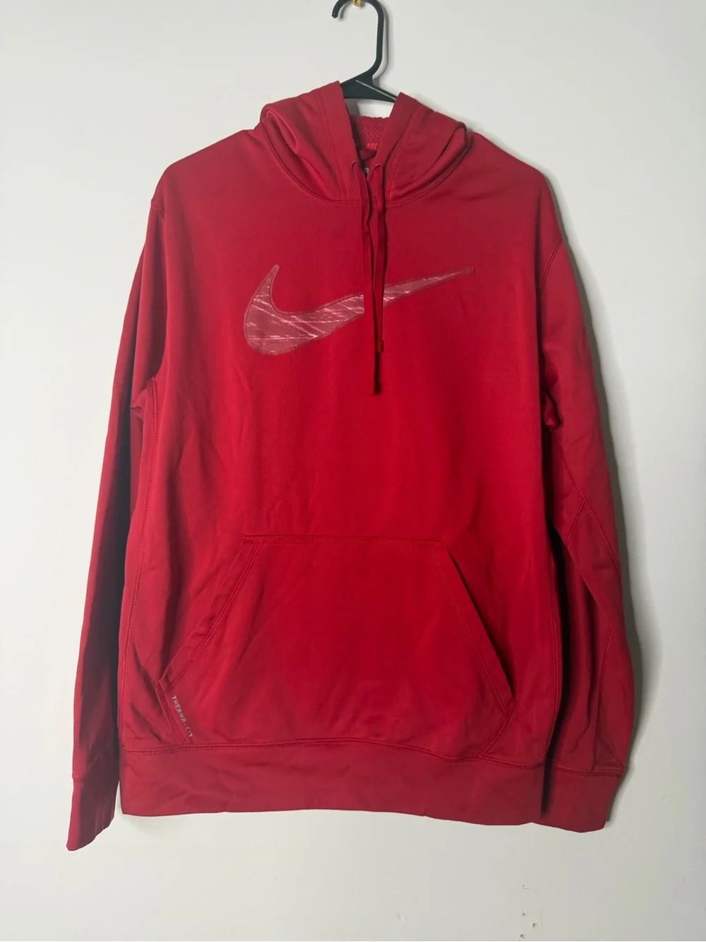 Nike Red Pullover Hoodie with Central Swoosh